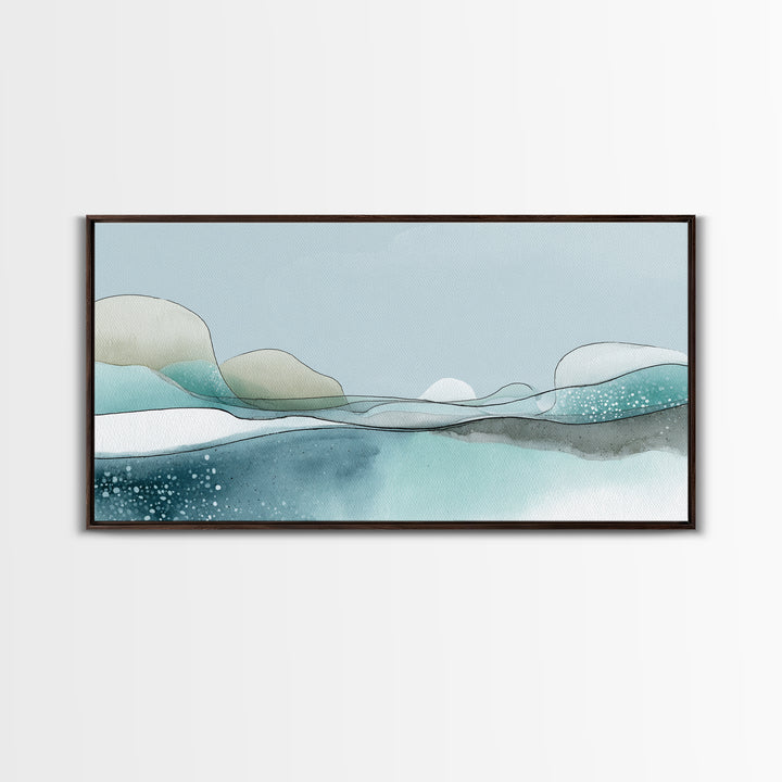 Soft Figure Line Drawing Framed Canvas Print, Bathroom Art, Neutral Decor, Bathroom Decor, Oil Painting, Spa, Wall Art, BAT-2x1-75