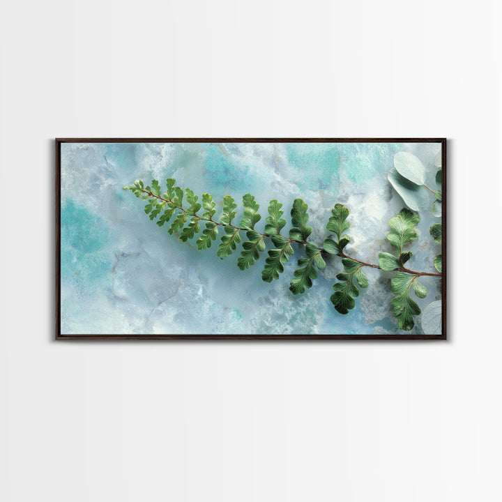Green Fern Frond Closeup Canvas Print, Bathroom Art, Art Print, Bathroom Decor, Spa, Custom Pet Portrait, Bathroom Wall Art, BAT-2x1-78