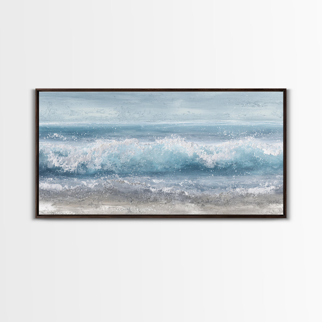 Calming Blue Ocean Wave Study Canvas Print, Bathroom Art, Printable Wall Art, Bathroom Decor, Spa, Bathroom Wall Decor, BAT-2x1-93