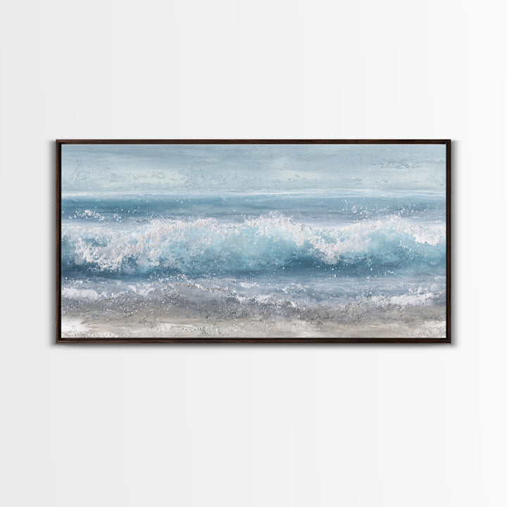Calming Blue Ocean Wave Study Canvas Print, Bathroom Art, Printable Wall Art, Bathroom Decor, Spa, Bathroom Wall Decor, BAT-2x1-93