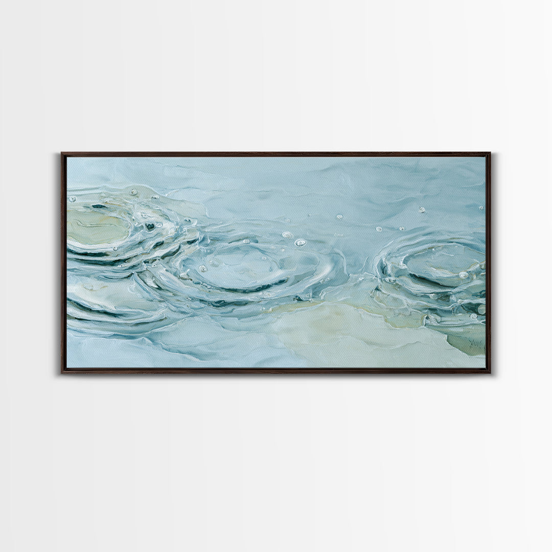 Abstract Water Ripples Framed Canvas Print, Bathroom Art, Digital Wall Art, Bathroom Decor, Abstract Art, Spa, Unique Wall Art, BAT-2x1-97