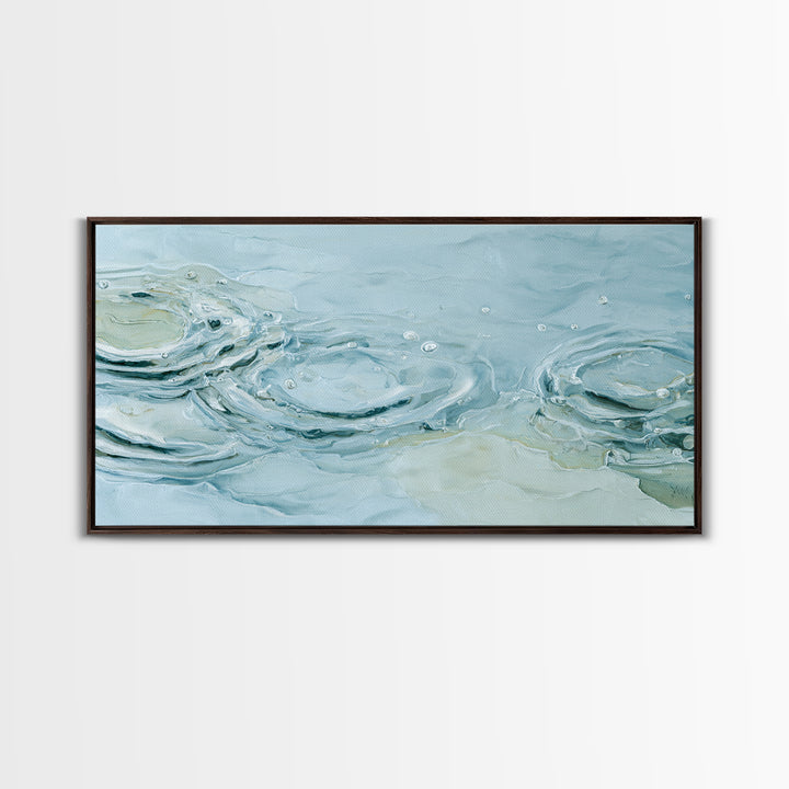 Abstract Water Ripples Framed Canvas Print, Bathroom Art, Digital Wall Art, Bathroom Decor, Abstract Art, Spa, Unique Wall Art, BAT-2x1-97