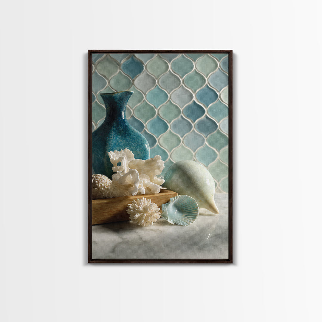 Clean Geometric Forms Canvas Print, Bathroom Art, Luxury Decor, Bathroom Decor, Abstract Art, Spa, Digital Wall Art, BAT-2x3-29