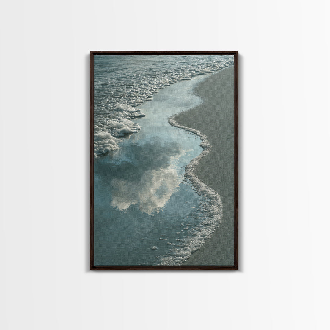Soft Cloud and Rain Composition Framed Canvas Print, Bathroom Art, Trendy Wall Art, Bathroom Decor, Oil Painting, Spa, BAT-2x3-51