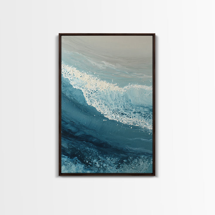 Calming Blue Ocean Wave Study Canvas Print, Bathroom Art, Digital Wall Art, Bathroom Decor, Fine Art, Spa, Unique Wall Art, BAT-2x3-81