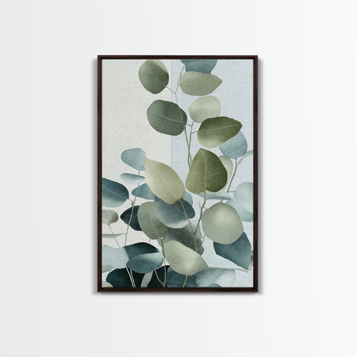 Spa Eucalyptus Branch Canvas Print, Bathroom Art, Contemporary Art, Bathroom Decor, Spa, Framed Wall Art, Dog Portrait, BAT-2x3-82