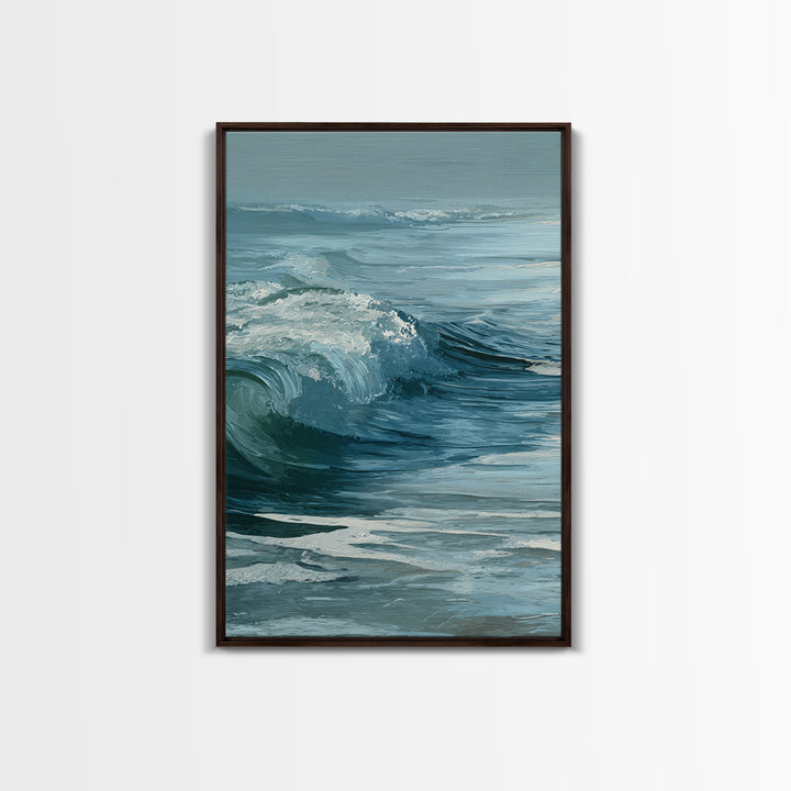 Calming Blue Ocean Wave Study Canvas Print, Bathroom Art, Art Print, Bathroom Decor, Fine Art, Spa, Custom Pet Portrait, BAT-2x3-9