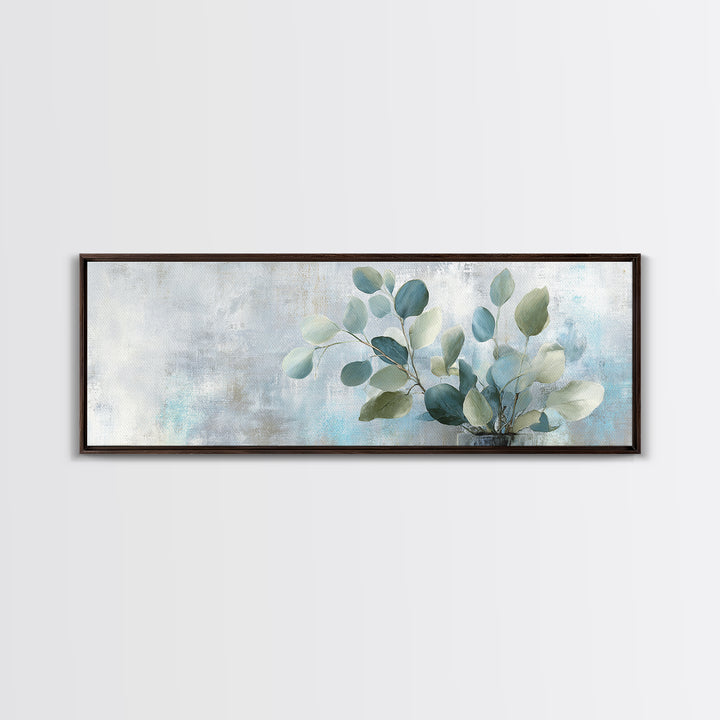 Sunlit Window Plant Shadow on Plaster Canvas Print, Bathroom Art, Poster, Bathroom Decor, Abstract Art, Spa, Digital Print, BAT-3x1-34