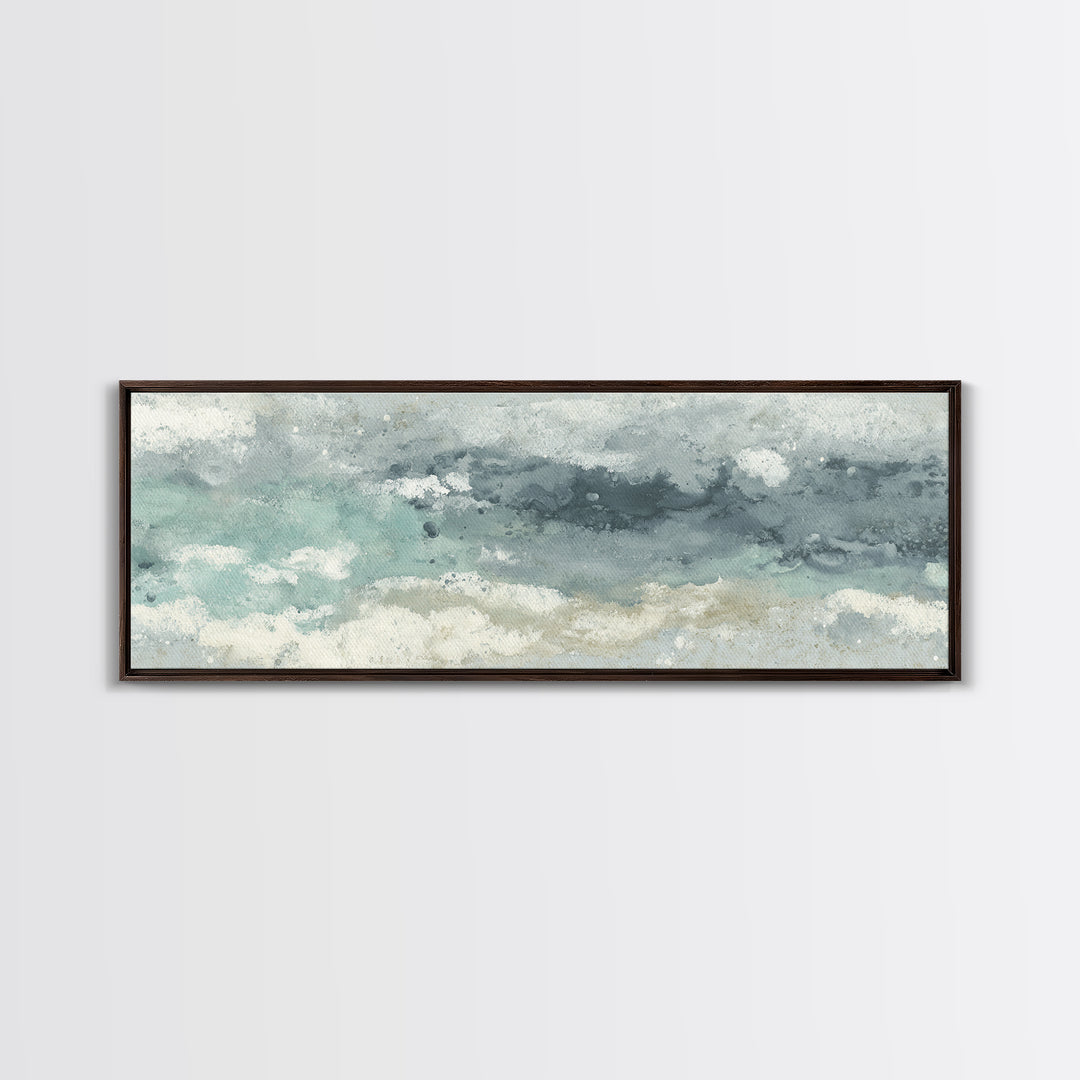 Soft Cloud and Rain Composition Canvas Print, Bathroom Art, Statement Artwork, Bathroom Decor, Fine Art, Spa, Digital Art, BAT-3x1-35