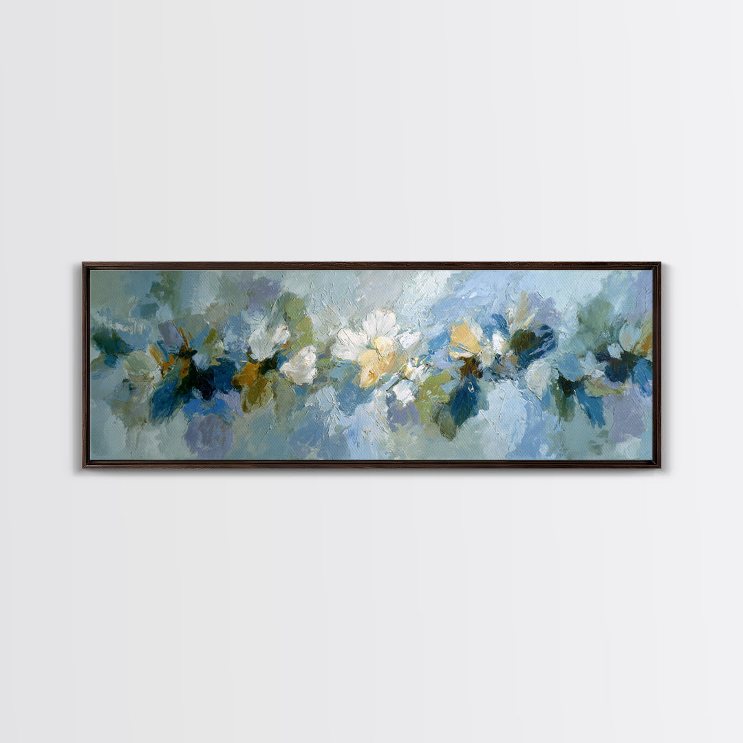 Sunlit Window Plant Shadow on Plaster Framed Canvas Print, Bathroom Art, Custom Pet Portrait, Bathroom Decor, Fine Art, Spa, BAT-3x1-58