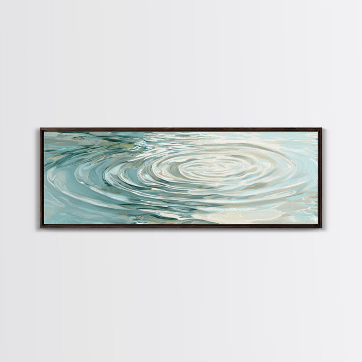 Abstract Water Ripples Framed Canvas Print, Bathroom Art, Bathroom Wall Decor, Bathroom Decor, Fine Art, Spa, Bathroom Print, BAT-3x1-69