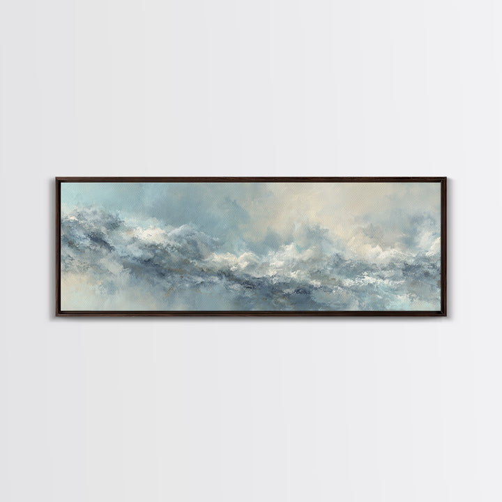 Soft Cloud and Rain Composition Canvas Print, Bathroom Art, Poster, Bathroom Decor, Fine Art, Spa, Dopamine Decor, BAT-3x1-83