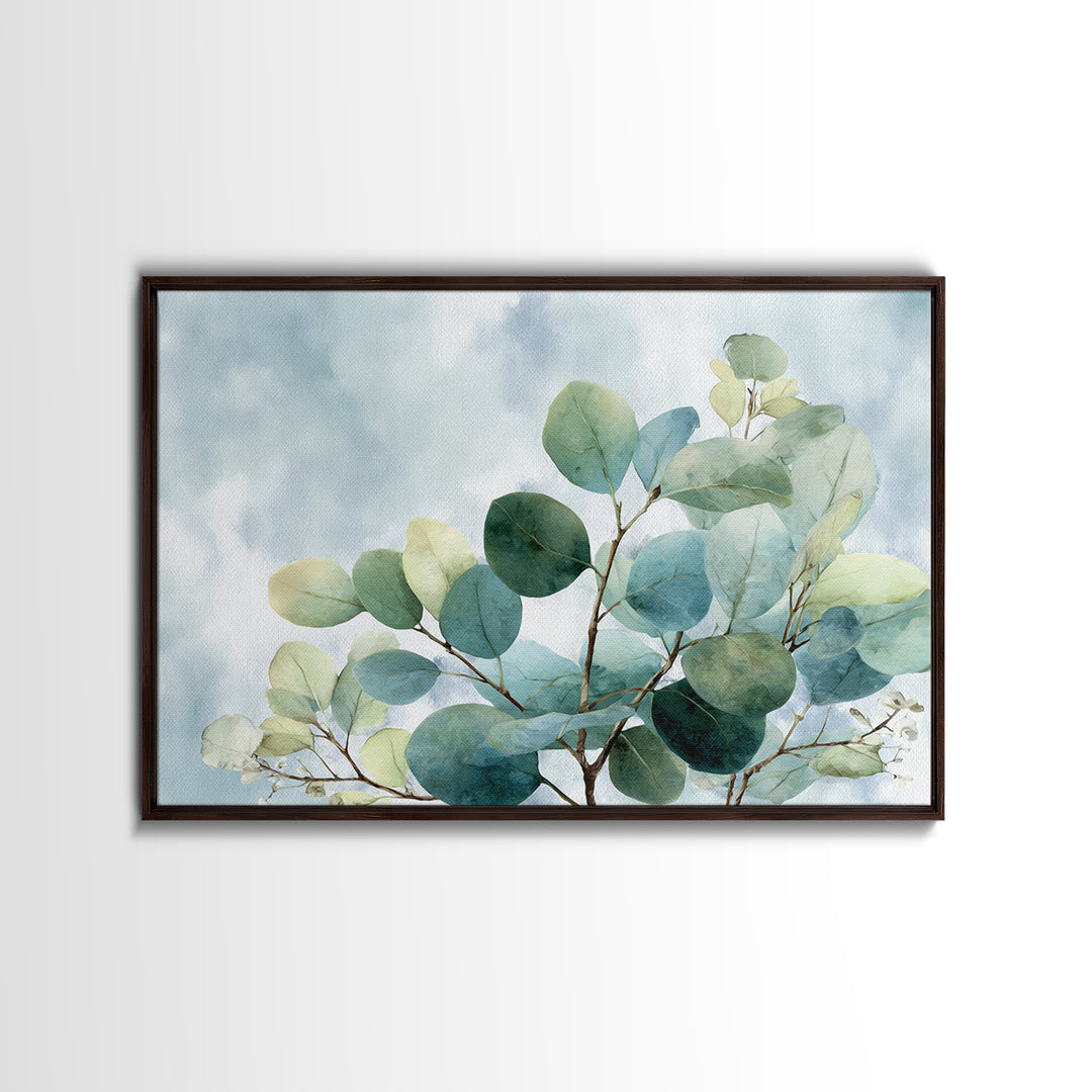 Spa Eucalyptus Branch Framed Canvas Print, Bathroom Art, Printable Wall Art, Bathroom Decor, Fine Art, Spa, Bathroom Wall Decor, BAT-3x2-6