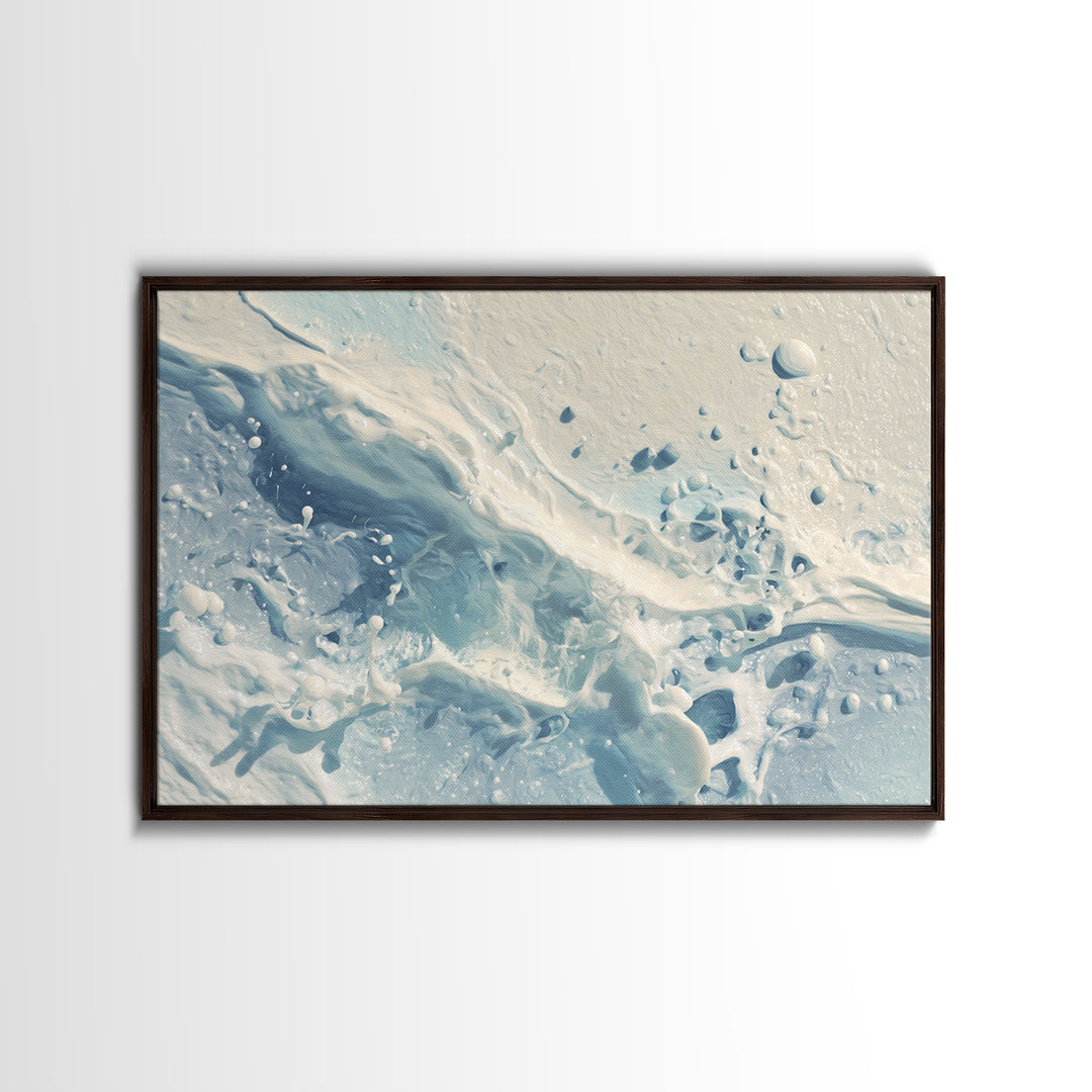 Abstract Water Ripples Framed Canvas Print, Bathroom Art, Unique Wall Art, Bathroom Decor, Abstract Art, Spa, Gallery Decor, BAT-3x2-81
