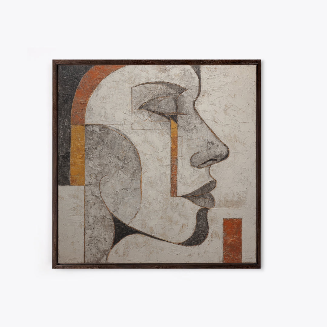 Monochrome Female Profile Canvas Print, Black and White Art, Room Decor, Living Room Decor, Abstract Art, Monochrome, BAW-1x1-25