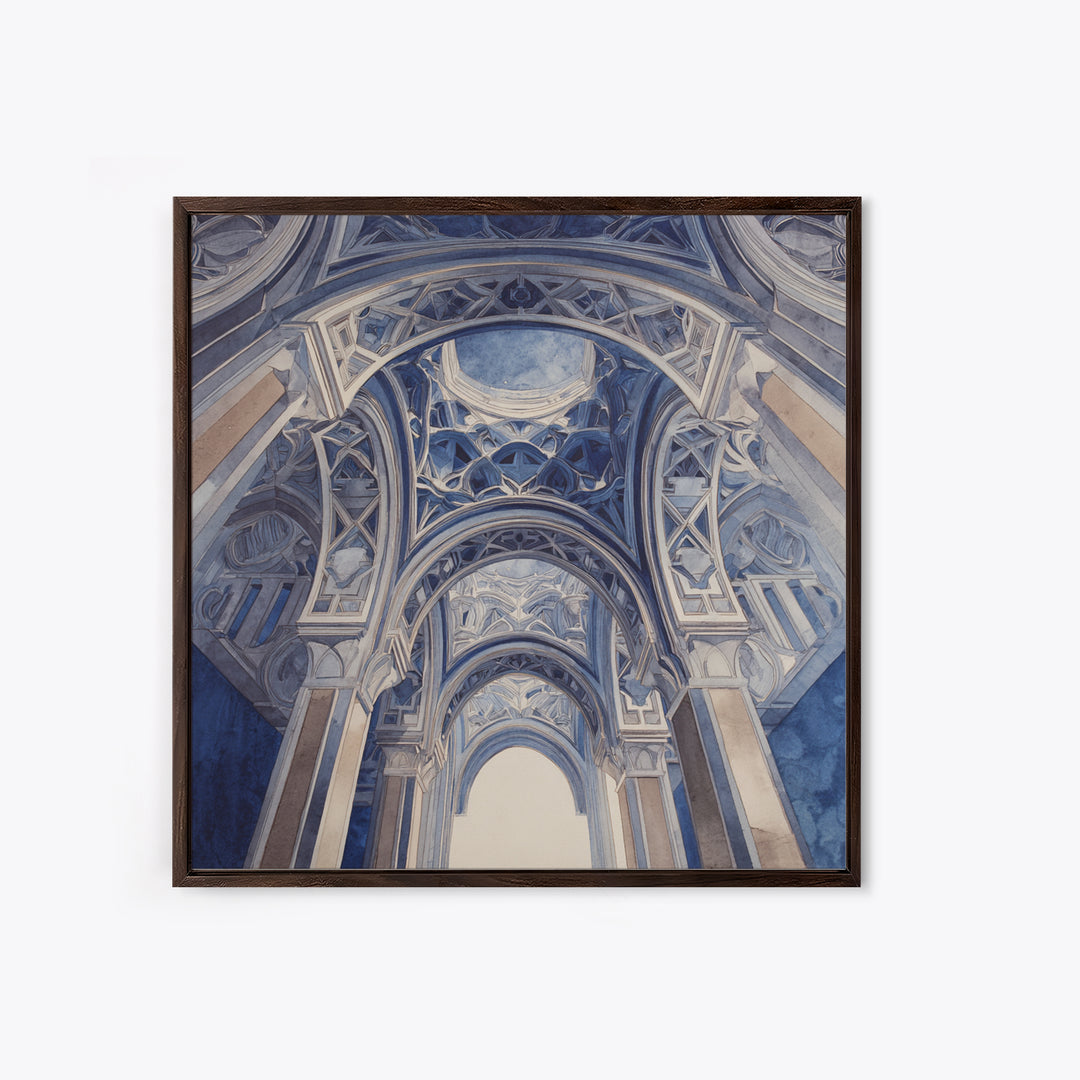 High Contrast Architectural Arches and Shadows Canvas Print, Black and White Art, Apartment Decor, Living Room Decor, BAW-1x1-27