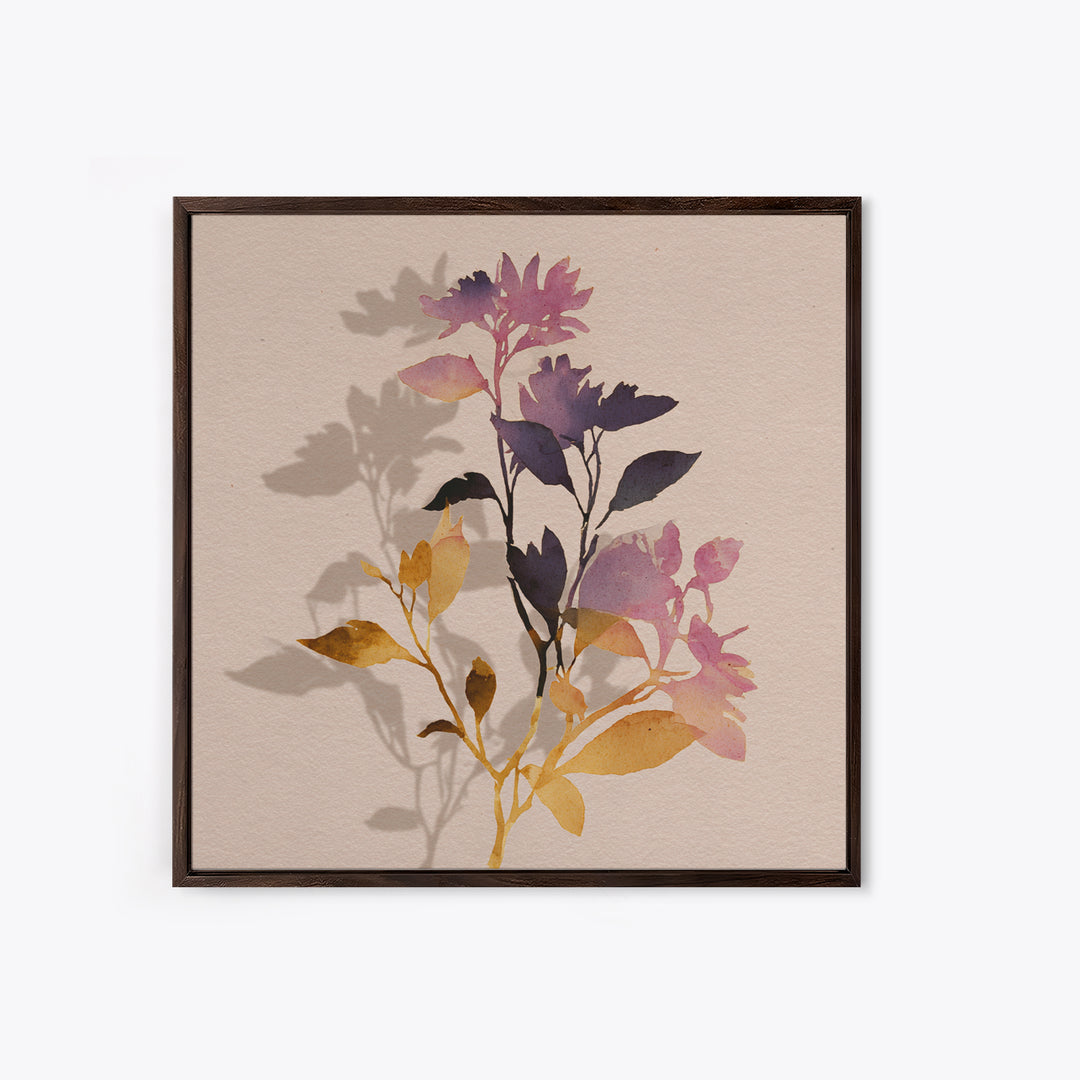 Minimal Botanical Branch Canvas Print, Black and White Art, Modern Art, Living Room Decor, Watercolor Art, Monochrome, BAW-1x1-30