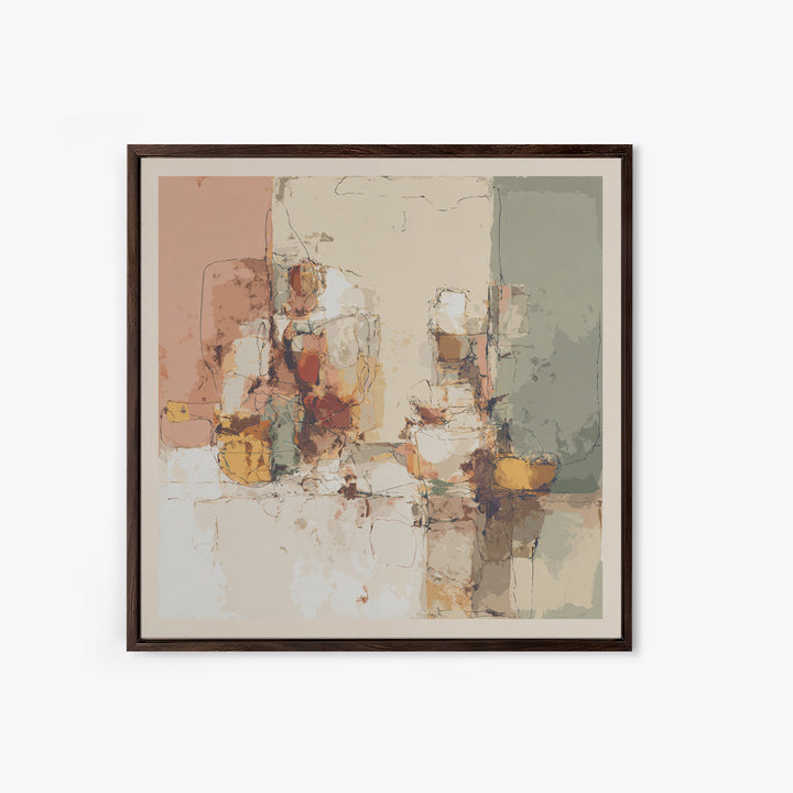 Minimal Face Pair Drawn Framed Canvas Print, Black and White Art, Gallery Decor, Living Room Decor, Fine Art, Monochrome, BAW-1x1-38