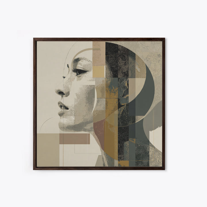 Monochrome Female Profile Canvas Print, Black and White Art, Room Decor, Living Room Decor, Abstract Art, Monochrome, BAW-1x1-49