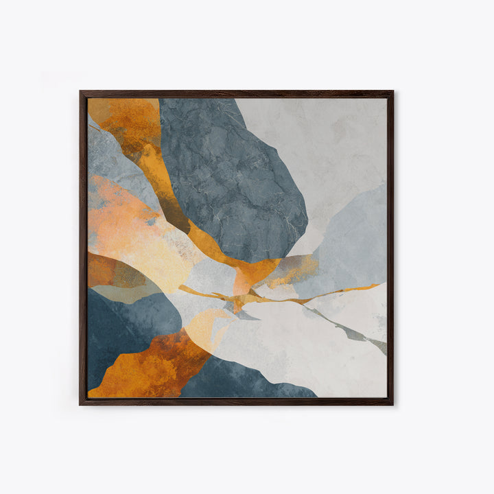 Abstract Marble Texture Framed Canvas Print, Black and White Art, Neutral Decor, Living Room Decor, Fine Art, Monochrome, BAW-1x1-63