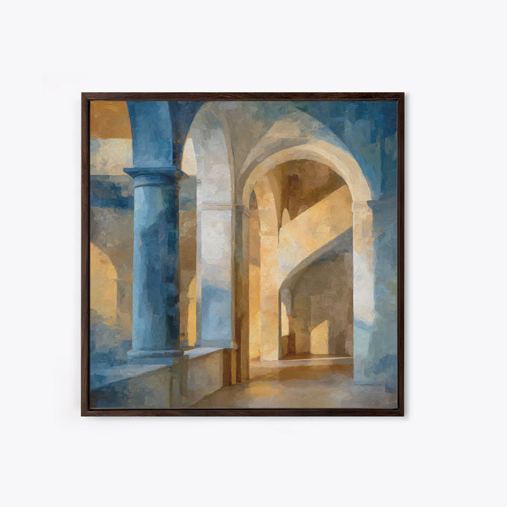 High Contrast Architectural Arches and Shadows Canvas Print, Black and White Art, Statement Artwork, Living Room Decor, BAW-1x1-75