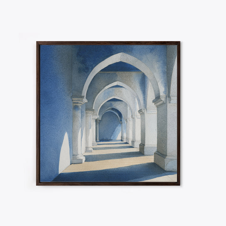 High Contrast Architectural Arches and Shadows Canvas Print, Black and White Art, Wall Decor, Living Room Decor, Monochrome, BAW-1x1-99