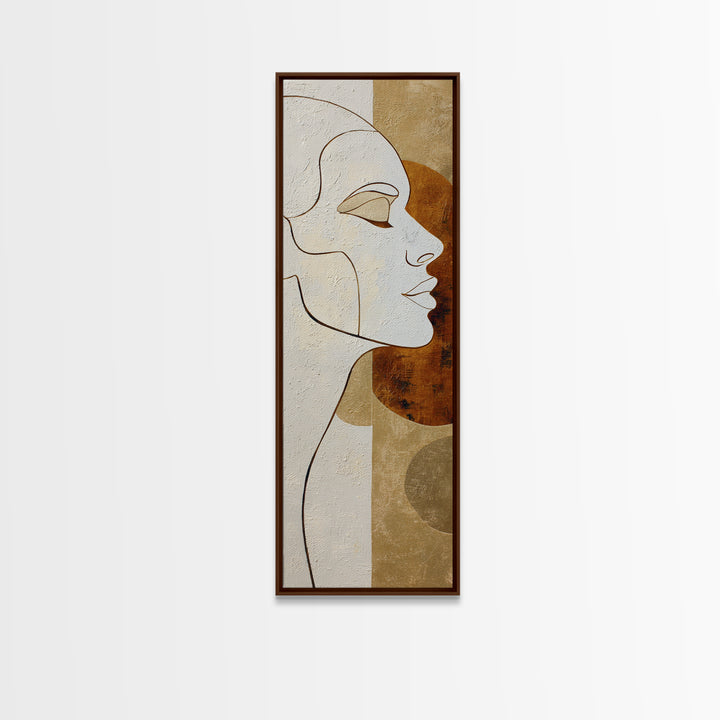 Monochrome Female Profile Canvas Print, Black and White Art, Minimalist Decor, Living Room Decor, Fine Art, Monochrome, BAW-1x3-13
