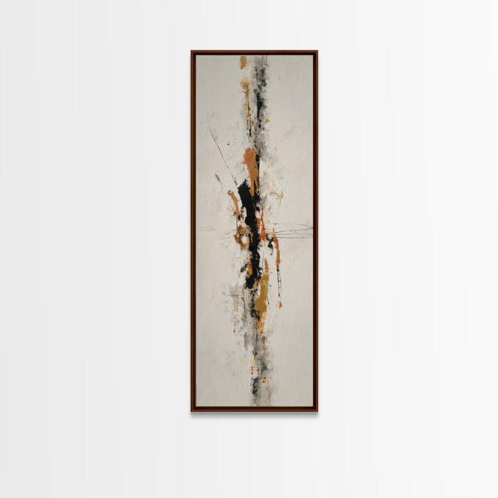 Abstract Charcoal Gestures on White Paper Canvas Print, Black and White Art, Living Room Decor, Abstract Art, Monochrome, BAW-1x3-16