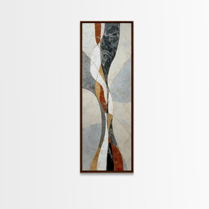 Abstract Marble Texture Framed Canvas Print, Black and White Art, Digital Art, Living Room Decor, Abstract Art, Monochrome, BAW-1x3-3