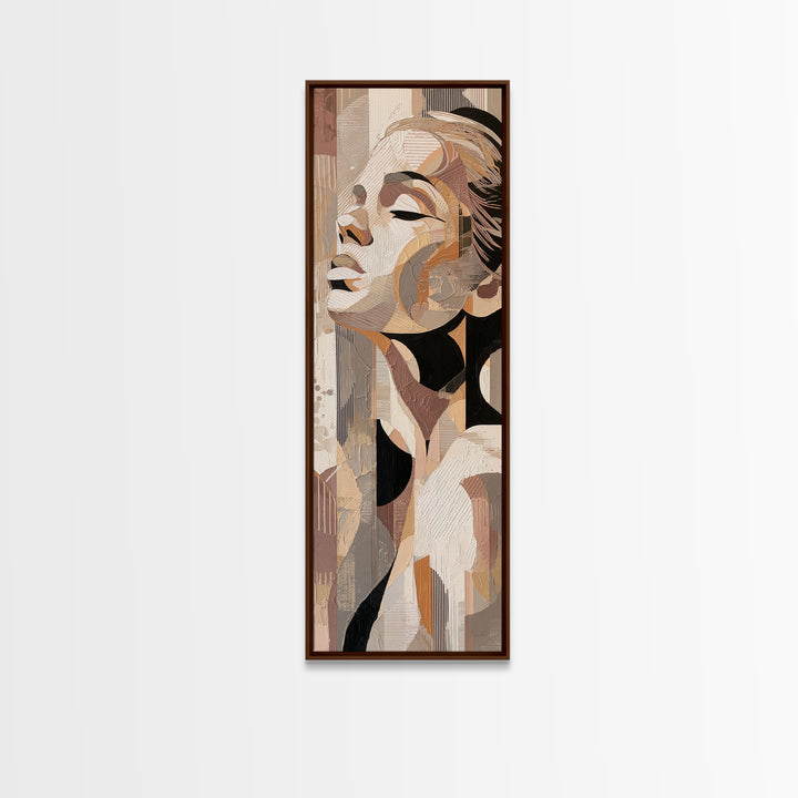 Monochrome Female Profile Canvas Print, Black and White Art, Minimalist Decor, Living Room Decor, Fine Art, Monochrome, BAW-1x3-37