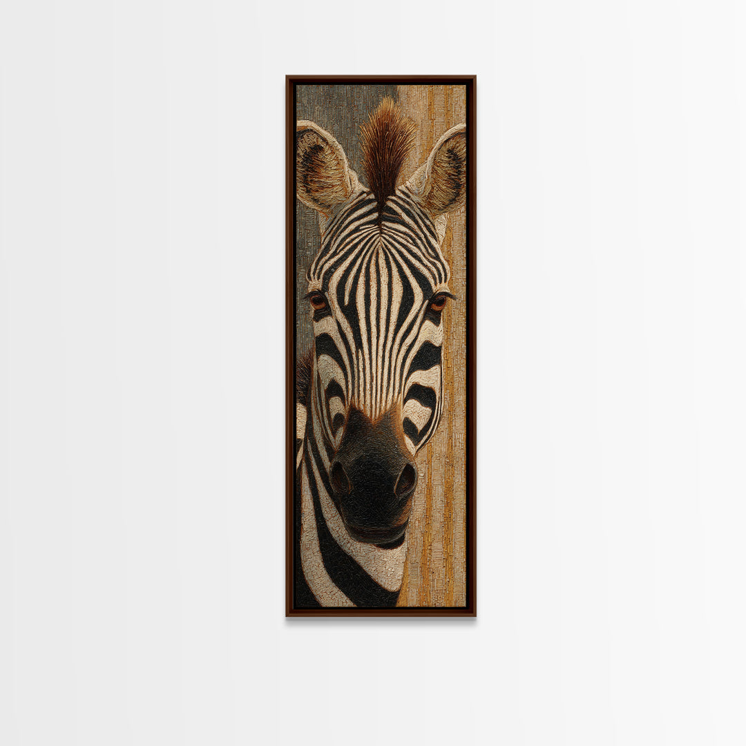 Zebra Stripe Closeup as Graphic Abstraction Canvas Print, Black and White Art, Art Print, Living Room Decor, Monochrome, BAW-1x3-44