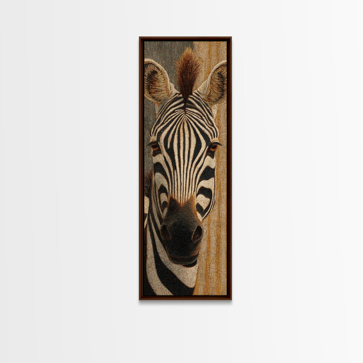 Zebra Stripe Closeup as Graphic Abstraction Canvas Print, Black and White Art, Art Print, Living Room Decor, Monochrome, BAW-1x3-44