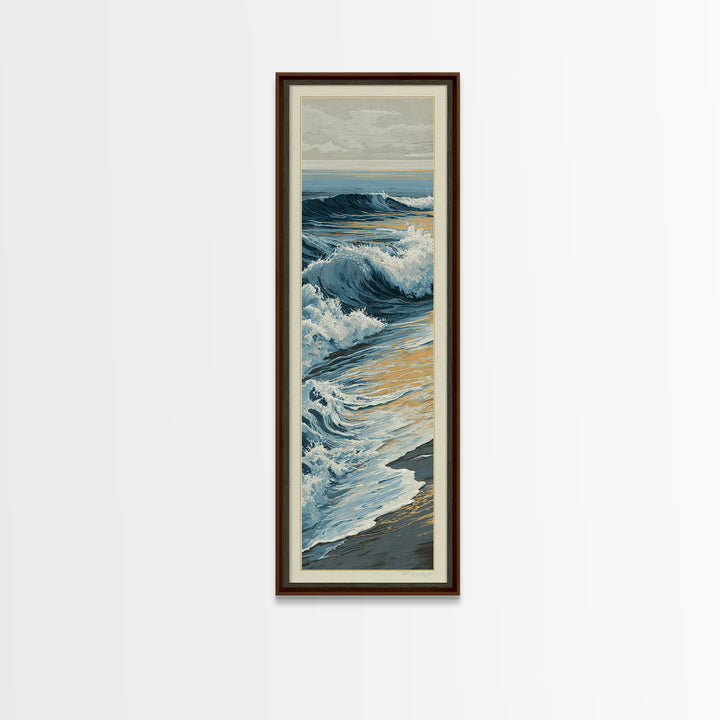 Stormy Ocean Wave Framed Canvas Print, Black and White Art, Modern Decor, Living Room Decor, Fine Art, Monochrome, Wall Decor, BAW-1x3-46