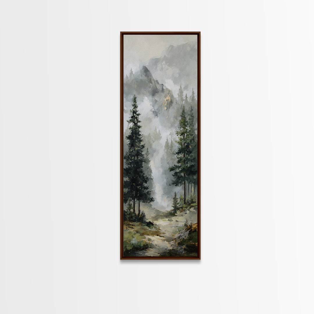 Misty Bridge Landscape Canvas Print, Black and White Art, Modern Wall Art, Living Room Decor, Monochrome, Fine Art Print, BAW-1x3-55