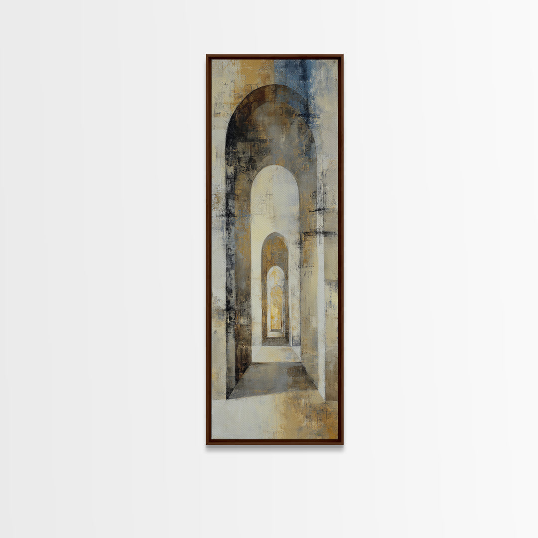 High Contrast Architectural Arches and Shadows Canvas Print, Black and White Art, Modern Art, Living Room Decor, Monochrome, BAW-1x3-63