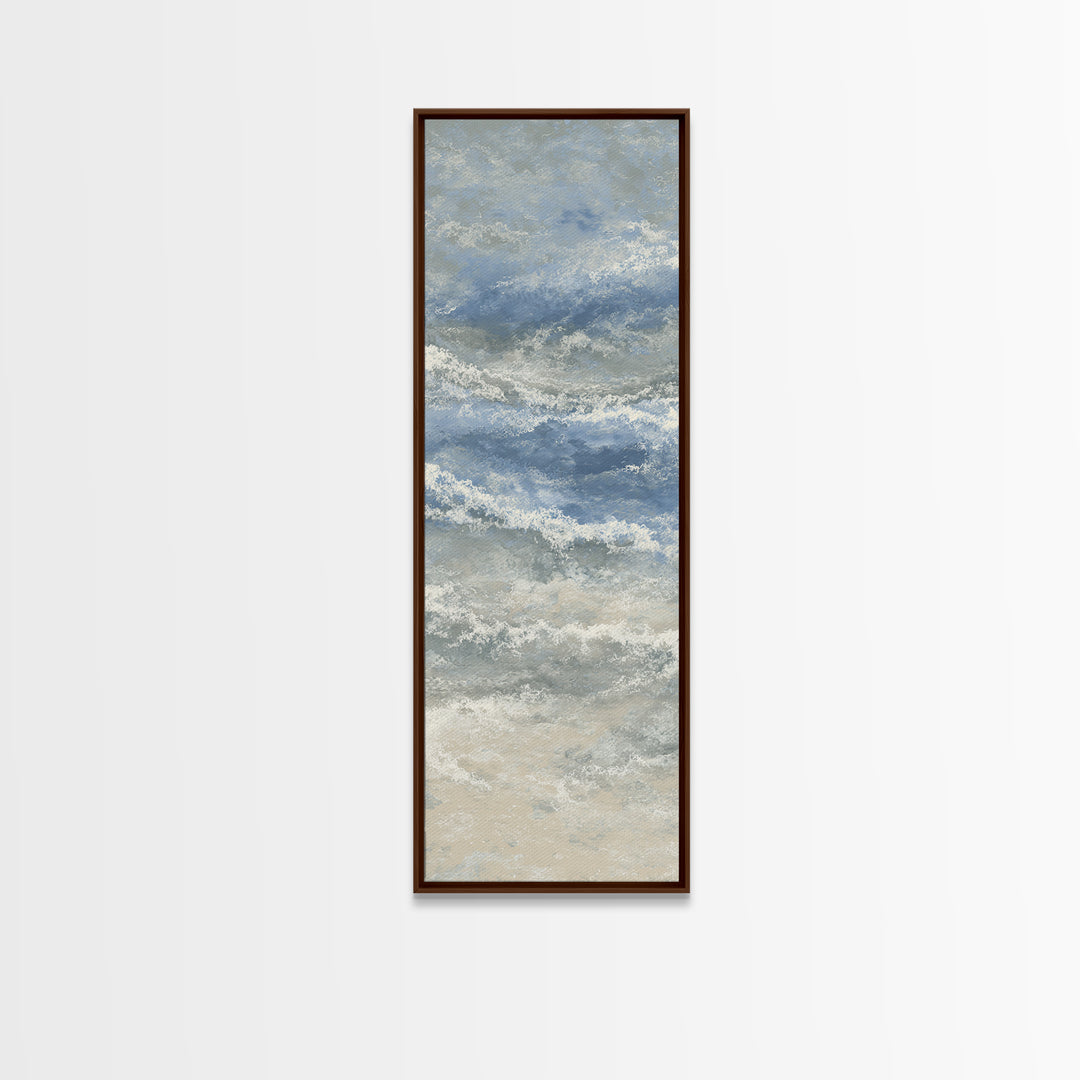 Stormy Ocean Wave Framed Canvas Print, Black and White Art, Modern Decor, Living Room Decor, Fine Art, Monochrome, Wall Decor, BAW-1x3-70