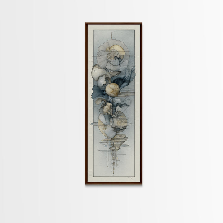 Minimal Face Pair Drawn Framed Canvas Print, Black and White Art, Fine Art Print, Living Room Decor, Oil Painting, Monochrome, BAW-1x3-74