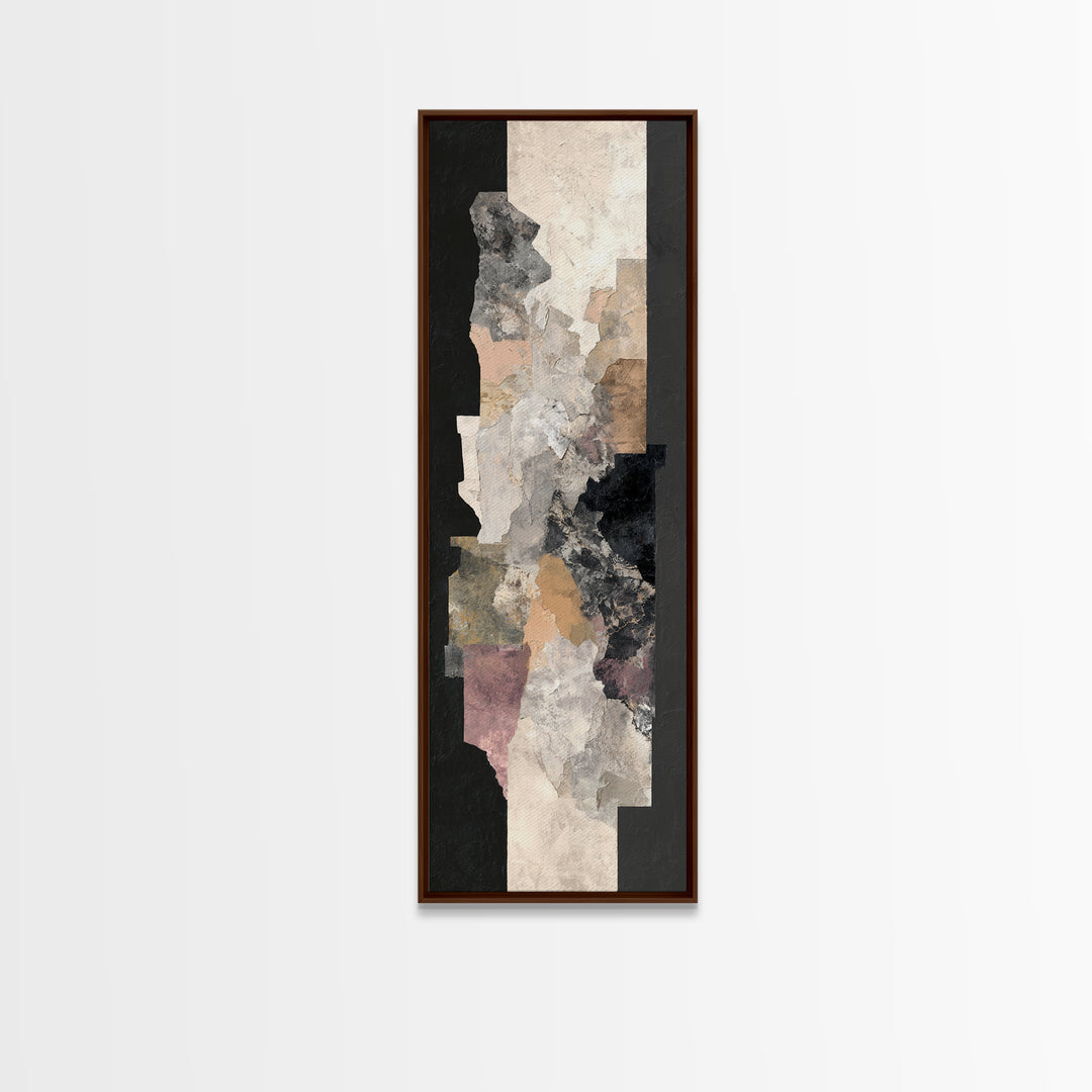 Abstract Marble Texture Canvas Print, Black and White Art, Luxury Decor, Living Room Decor, Abstract Art, Monochrome, BAW-1x3-99