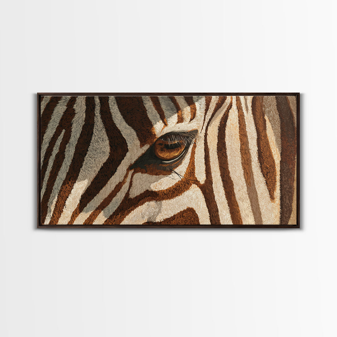 Zebra Stripe Closeup as Graphic Abstraction Canvas Print, Black and White Art, Canvas Print, Living Room Decor, Monochrome, BAW-2x1-100
