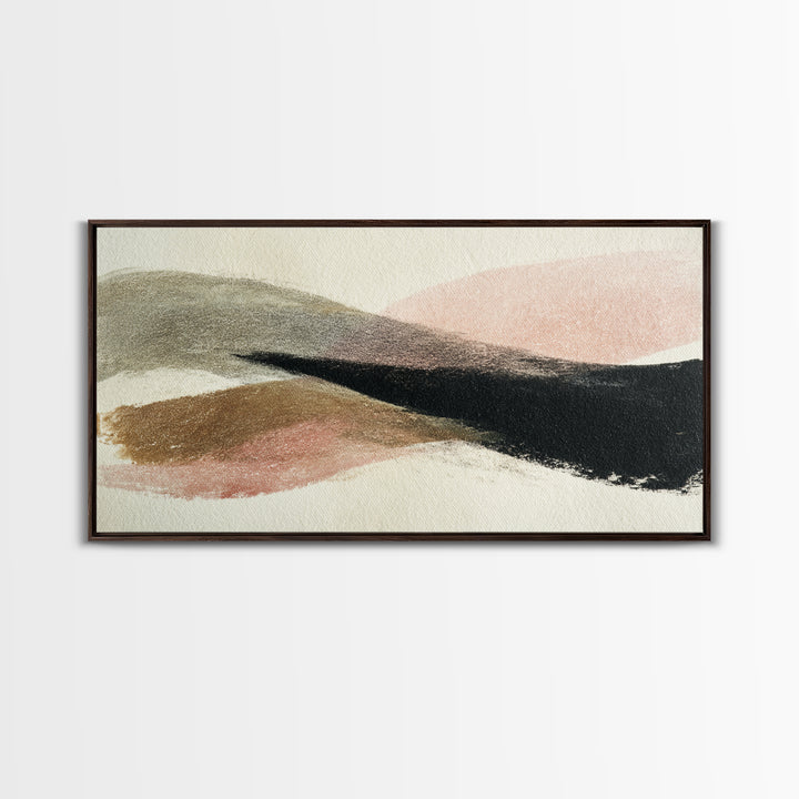 Abstract Charcoal Gestures on White Paper Canvas Print, Black and White Art, Minimalist Decor, Living Room Decor, Monochrome, BAW-2x1-24