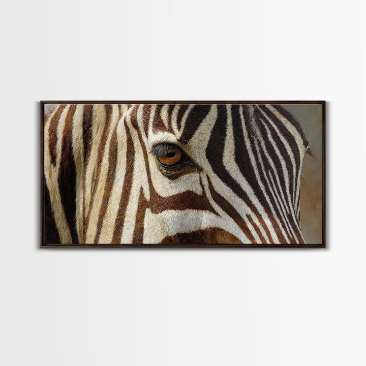 Zebra Stripe Closeup as Graphic Abstraction Canvas Print, Black and White Art, Contemporary Art, Living Room Decor, Monochrome, BAW-2x1-28