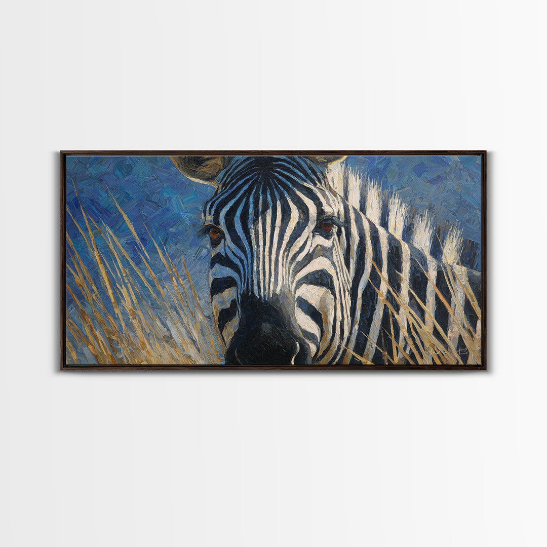 Zebra Stripe Closeup as Graphic Abstraction Canvas Print, Black and White Art, Halloween Decor, Living Room Decor, Monochrome, BAW-2x1-52