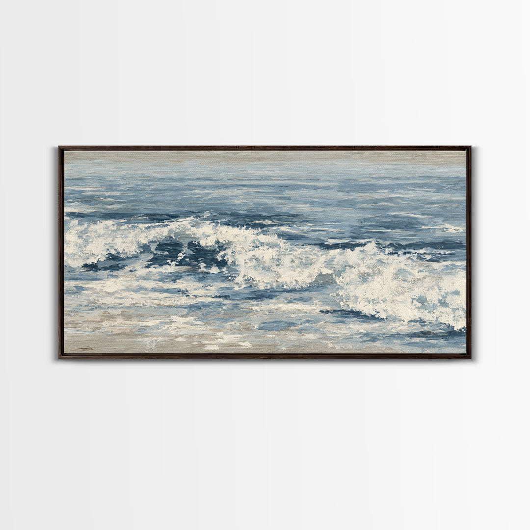 Stormy Ocean Wave Canvas Print, Black and White Art, Digital Prints, Living Room Decor, Fine Art, Monochrome, Wood Wall Art, BAW-2x1-54
