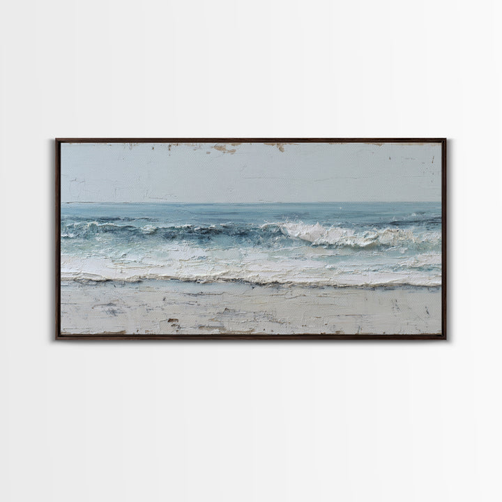 Stormy Ocean Wave Canvas Print, Black and White Art, Digital Prints, Living Room Decor, Fine Art, Monochrome, Wood Wall Art, BAW-2x1-78
