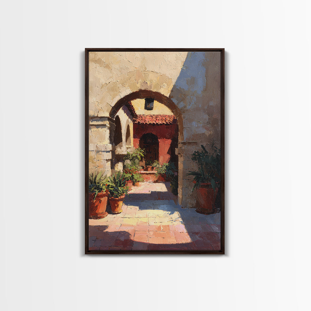 High Contrast Architectural Arches and Shadows Canvas Print, Black and White Art, Living Room Decor, Monochrome, BAW-2x3-11