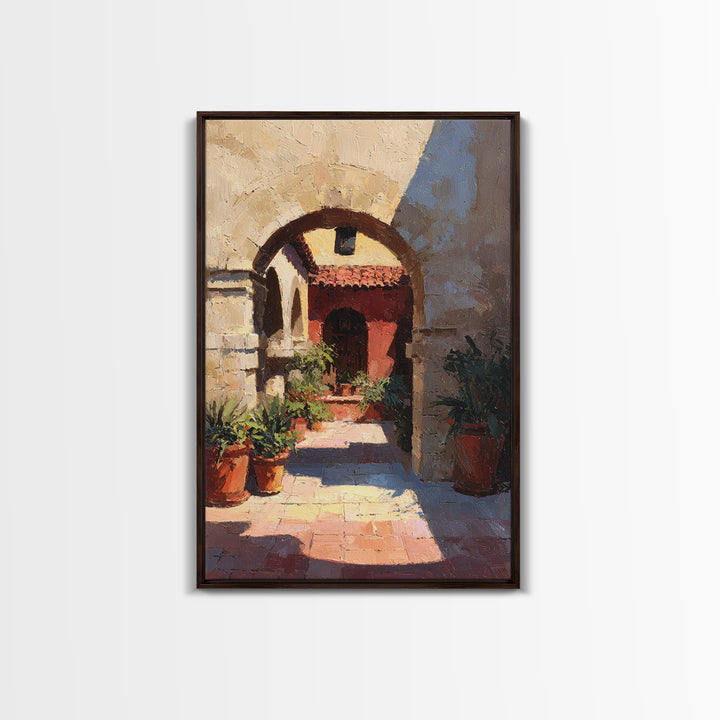 High Contrast Architectural Arches and Shadows Canvas Print, Black and White Art, Living Room Decor, Monochrome, BAW-2x3-11