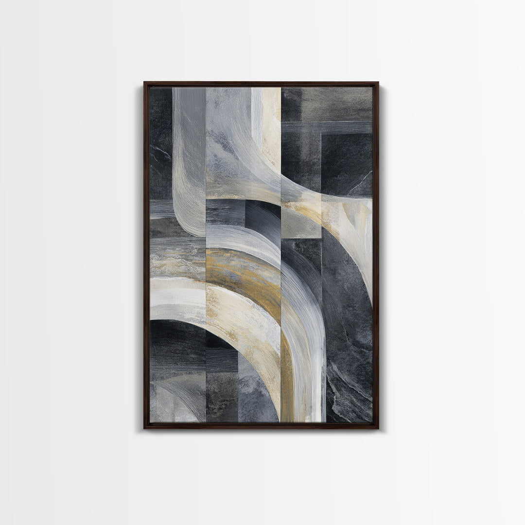 Abstract Marble Texture Canvas Print, Black and White Art, Print, Living Room Decor, Abstract Art, Monochrome, Printable Art, BAW-2x3-23