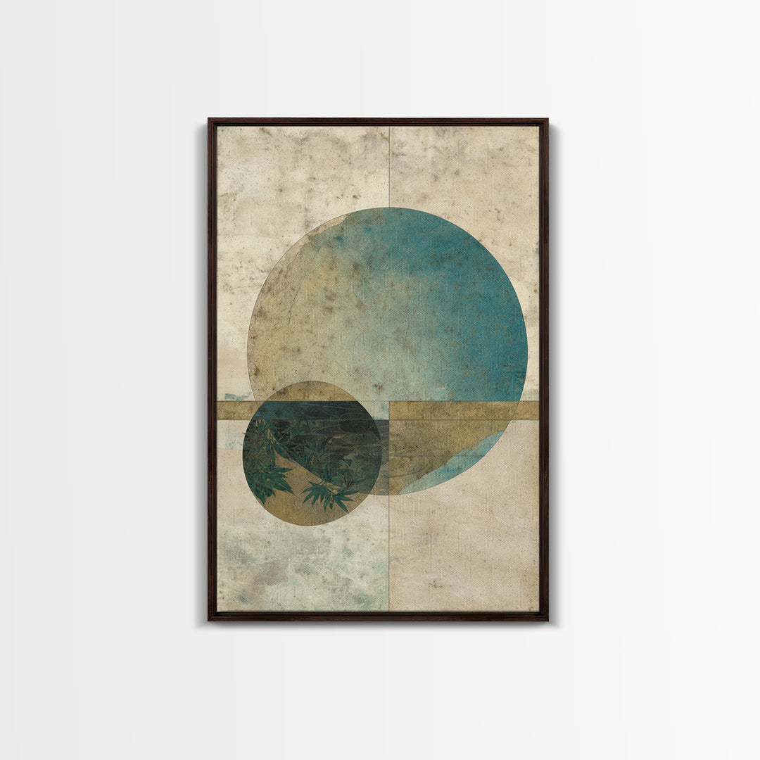 Large Circle and Line Abstract Canvas Print, Black and White Art, Statement Artwork, Living Room Decor, Abstract Art, BAW-2x3-32