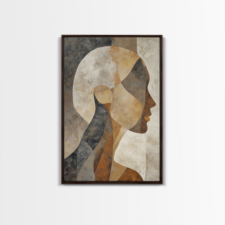 Monochrome Female Profile Canvas Print, Black and White Art, Modern Wall Art, Living Room Decor, Fine Art, Monochrome, BAW-2x3-57