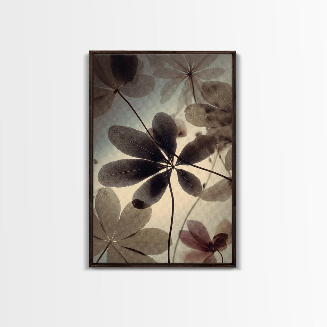 Black and White Botanical Specimen Plate Canvas Print, Black and White Art, Large Wall Art, Living Room Decor, Monochrome, BAW-2x3-79